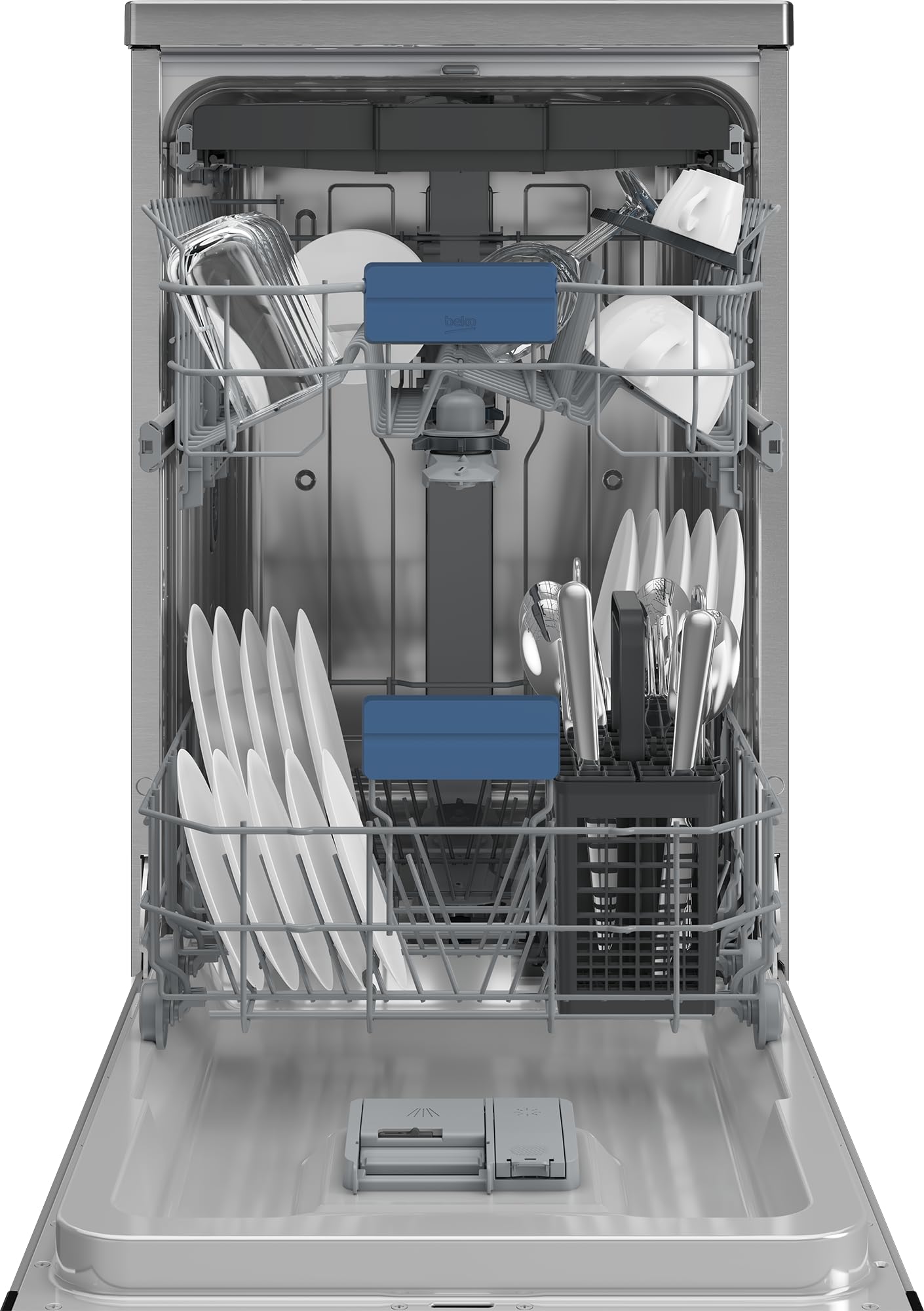 Beko BDFS26040XQ bPRO 500 Geschirrspüler 45 cm freistehend unterbaufähig 10 Maßgedecke Edelstahllook