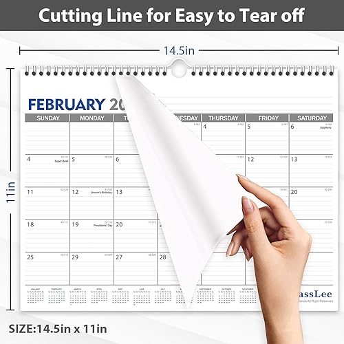 Miniatura 4 de GuassLee Calendario de pared 2024-2025, calendario colgante de 18 meses de enero de 2024 a junio de 2025, 14.5 x 11 pulgadas, con notas para una