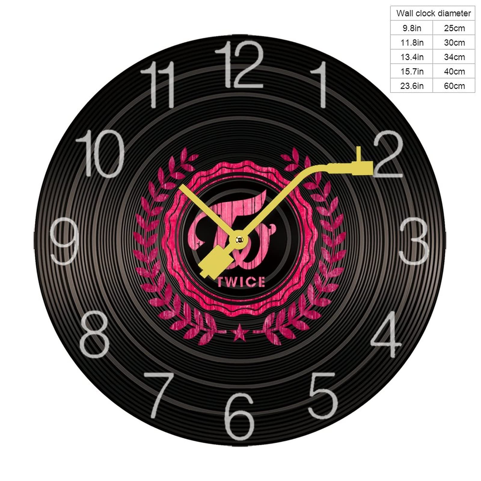 Amazon.co.jp: CDレコード Twice トゥワイス 掛け時計 木製 レトロ