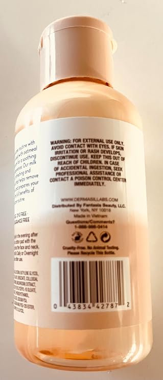 Dermasil Labs Oatmeal Milk Toner with Snow Mushroom, Pharmaceutical Research Formula, 4 FL OZ