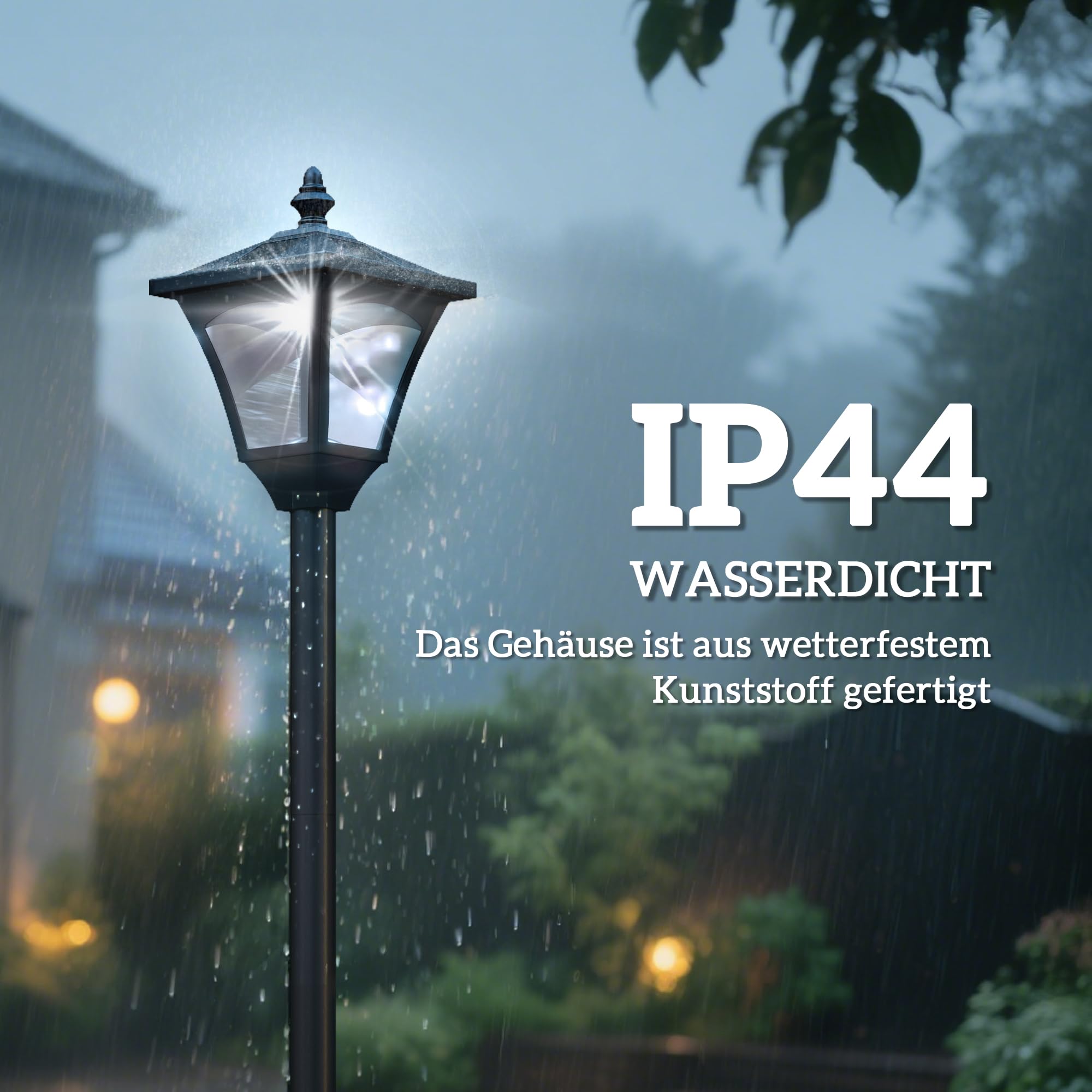 Outsunny LED Solar Gartenlaterne, Gartenlampe aus Kunststoff 120 cm hoch Stehleuchte IP44, Gartenlampe mit 30 Lumen Lichtsensor Solarlampe mit Erdspieß, Windlicht für Garten Balkon Schwarz