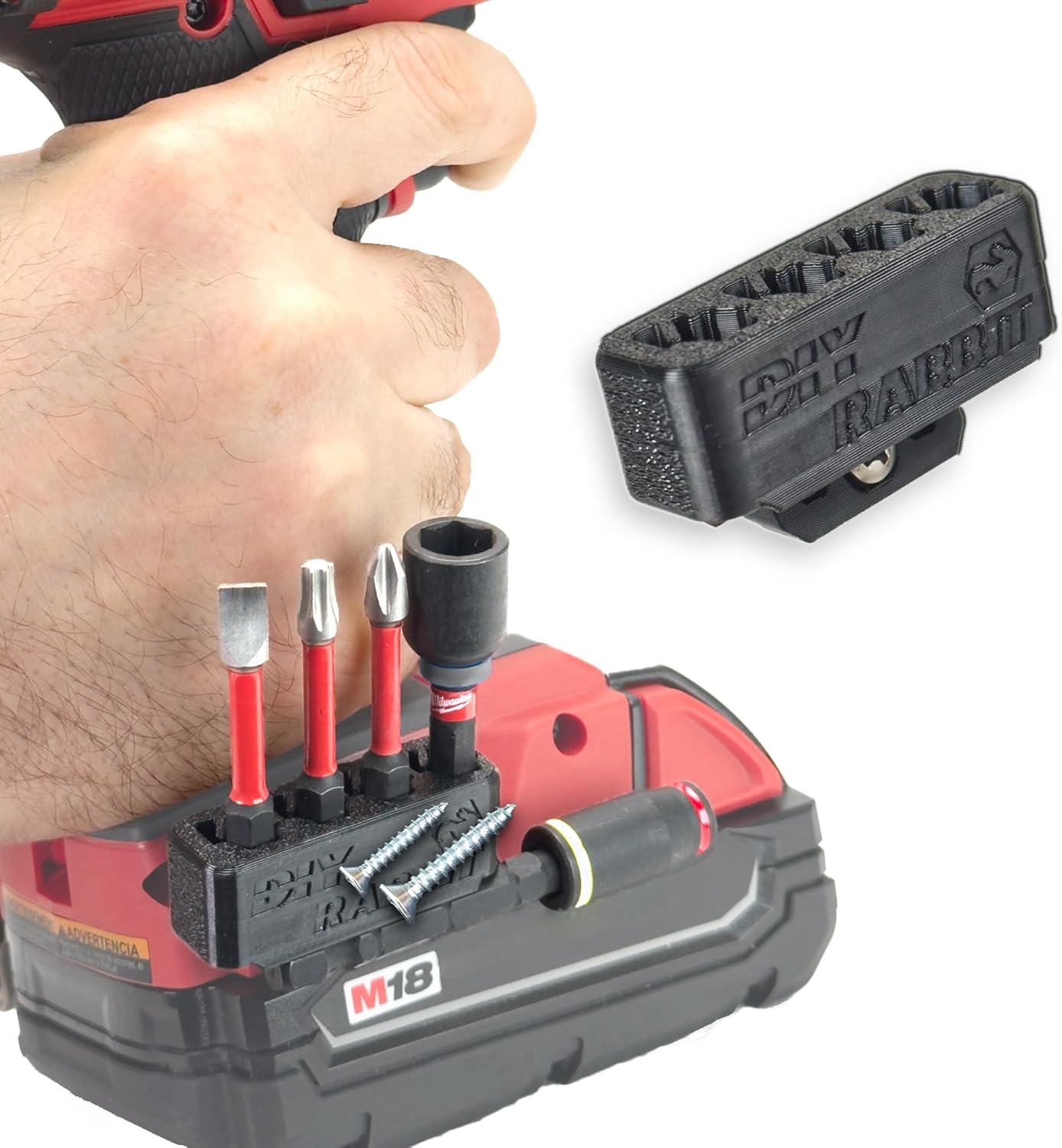 Magnetic Bit Holder for Milwaukee M18 Fuel Impact Driver and Drill- Drill accessories (Black, Milwaukee M18)