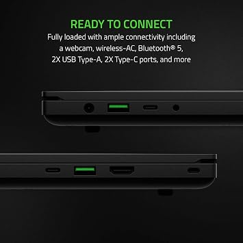 Razer Blade 15 Base Gaming Laptop 2020: Intel Core i7-10750H 6-Core, NVIDIA GeForce GTX 1660 Ti, 15.6 FHD 1080p 120Hz, 16GB RAM, 256GB SSD, CNC Aluminum, Chroma RGB Lighting, Black,Windows 10 Home