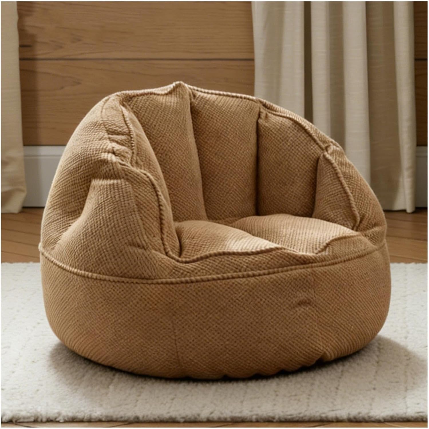 Bean Bag Cover Soft Cotton Corner Nest Ottoman Pouf Bean Bag(SF-dark kkhki)