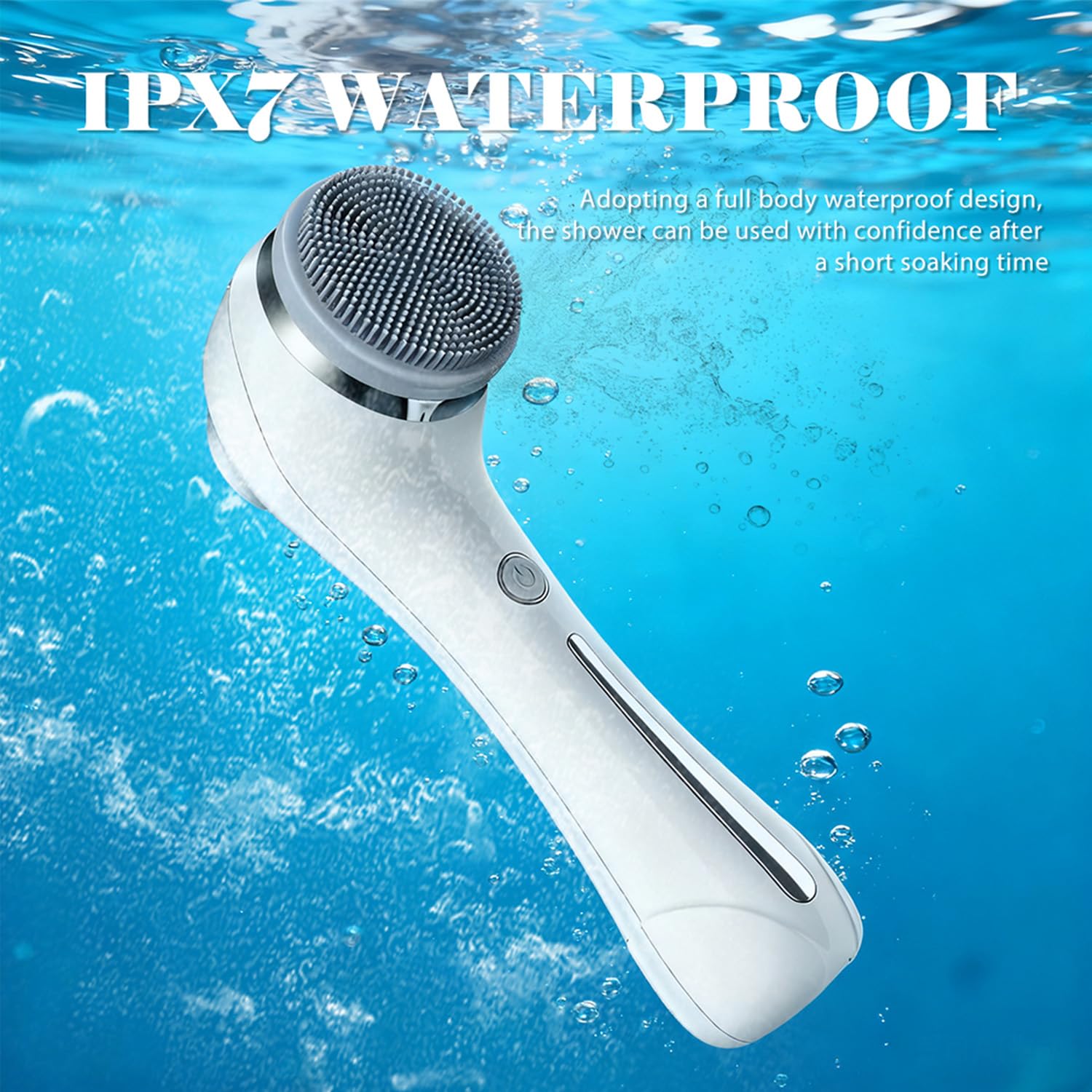 Cepillo eléctrico de limpieza facial, 3 en 1, cepillo eléctrico con 4 cabezales de cepillo, masajeador facial EMS con calefacción, limpieza facial impermeable, limpieza facial profunda 360°