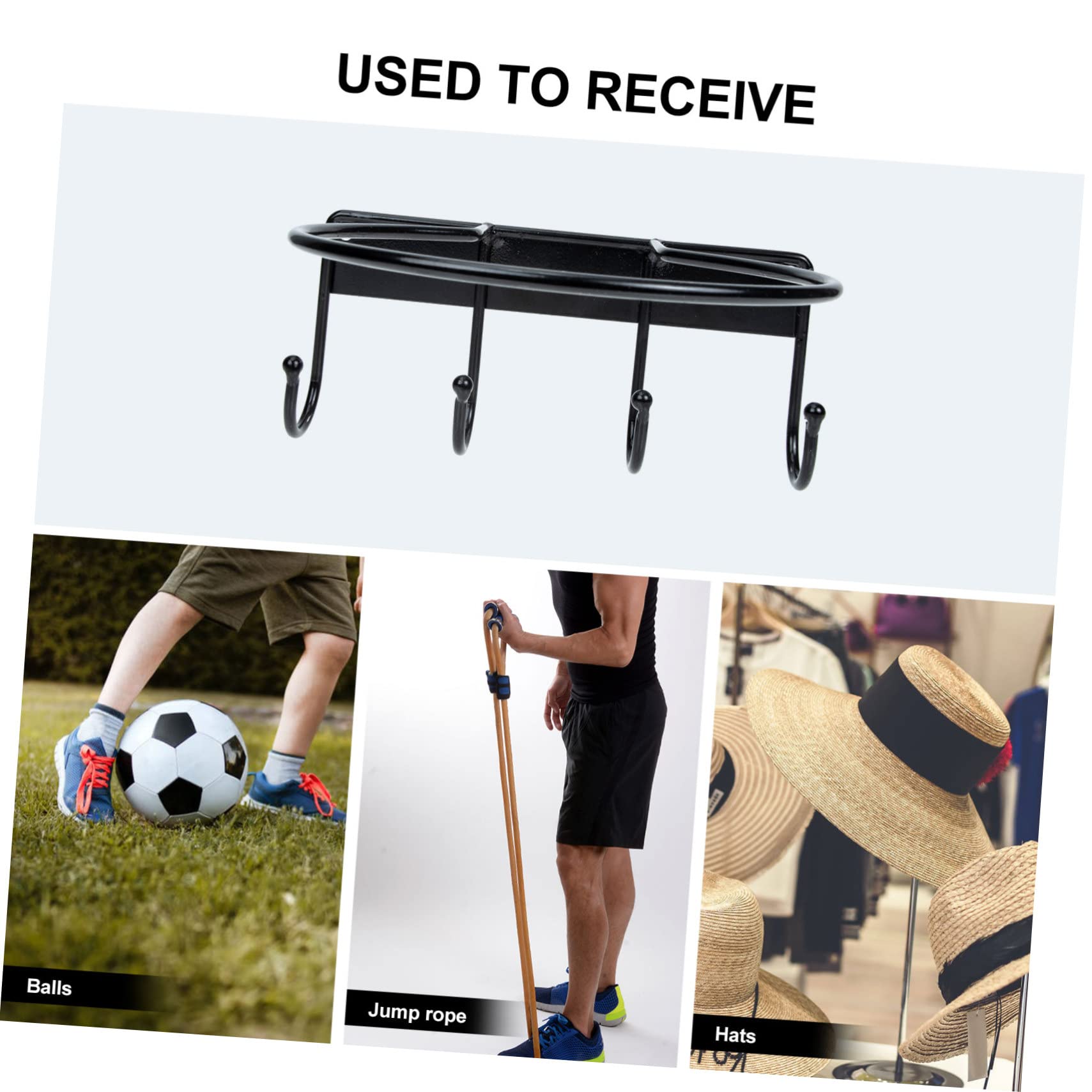 POPETPOP Iron Ball Mount Holder for Basketballs Volleyballs and Sports Equipment Durable Iron Material Easy to Install for Home Gym Storage