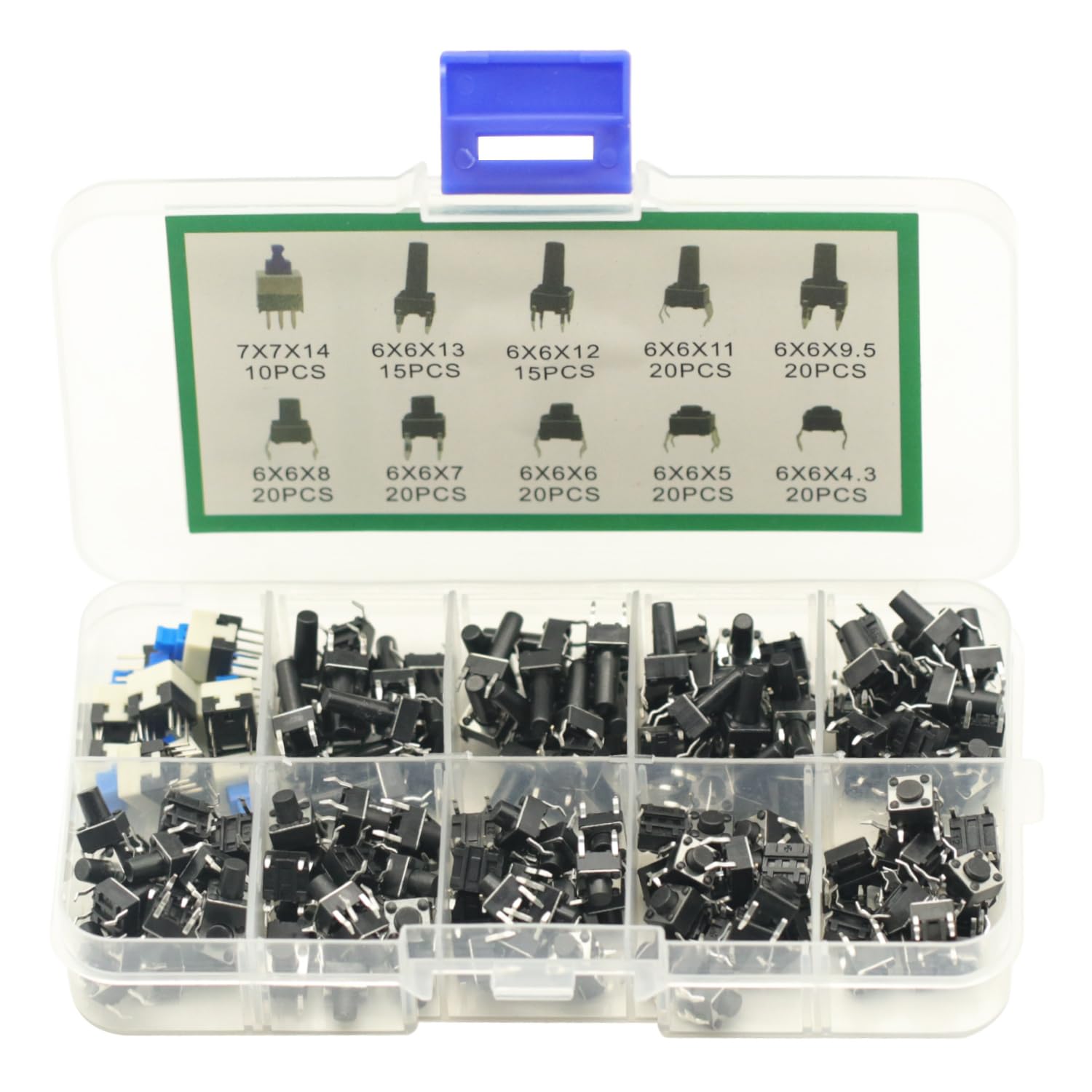 Lot De 200 Interrupteurs à Bouton-Poussoir Tactiles, Tactile Bouton Poussoir Micro Momentanee A 4 Broches Tact Assortiment Kit Pour Arduino 6 X 6 7 X 7 Mm 91808173 Lot De 200 Interrupteurs à Bouton-Poussoir Tactiles, Tactile Bouton Poussoir Micro Momentanee A 4 Broches Tact Assortiment Kit Pour Arduino 6 X 6 7 X 7 Mm 91808173