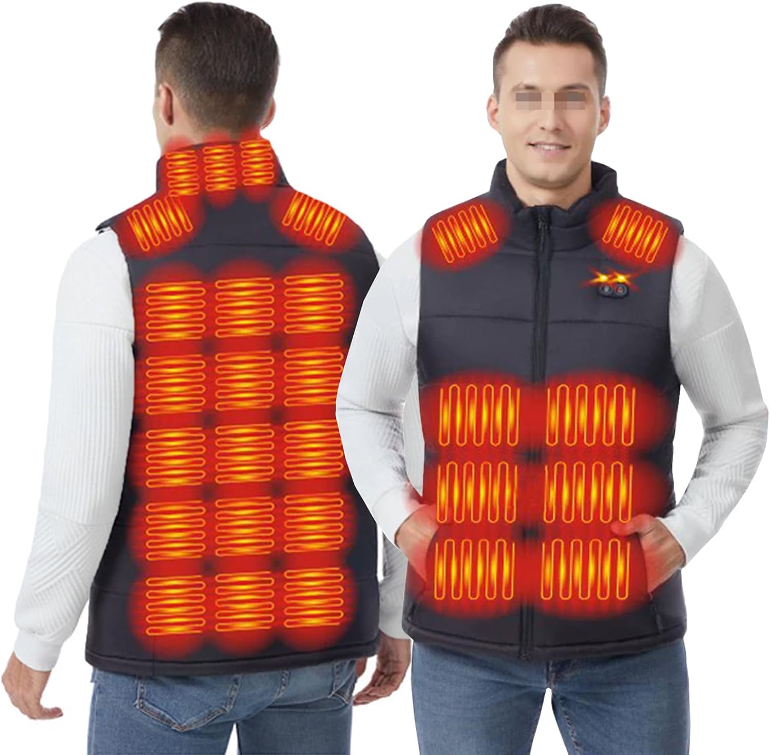 Heated Vest for Women Men with 28 Heating Zones, Heated Jacket for Winter Cold Weather(Battery Not Included)