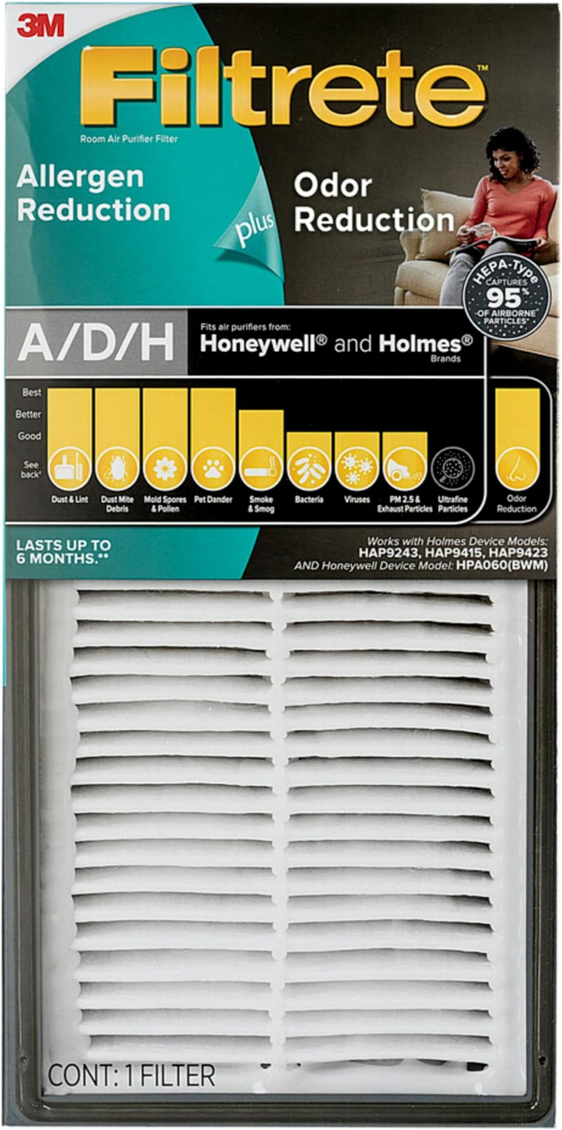 WOCASE 2 Pack A/D/H H11 True HEPAType Replacement Filter