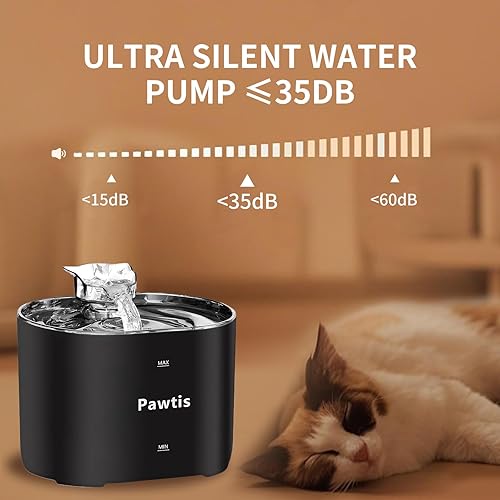 Miniatura 3 de Fuente de agua para gatos 74oz2.2L - Pequeña y silenciosa sin BPA - Fuente de agua para gatos con filtros de 4 etapas