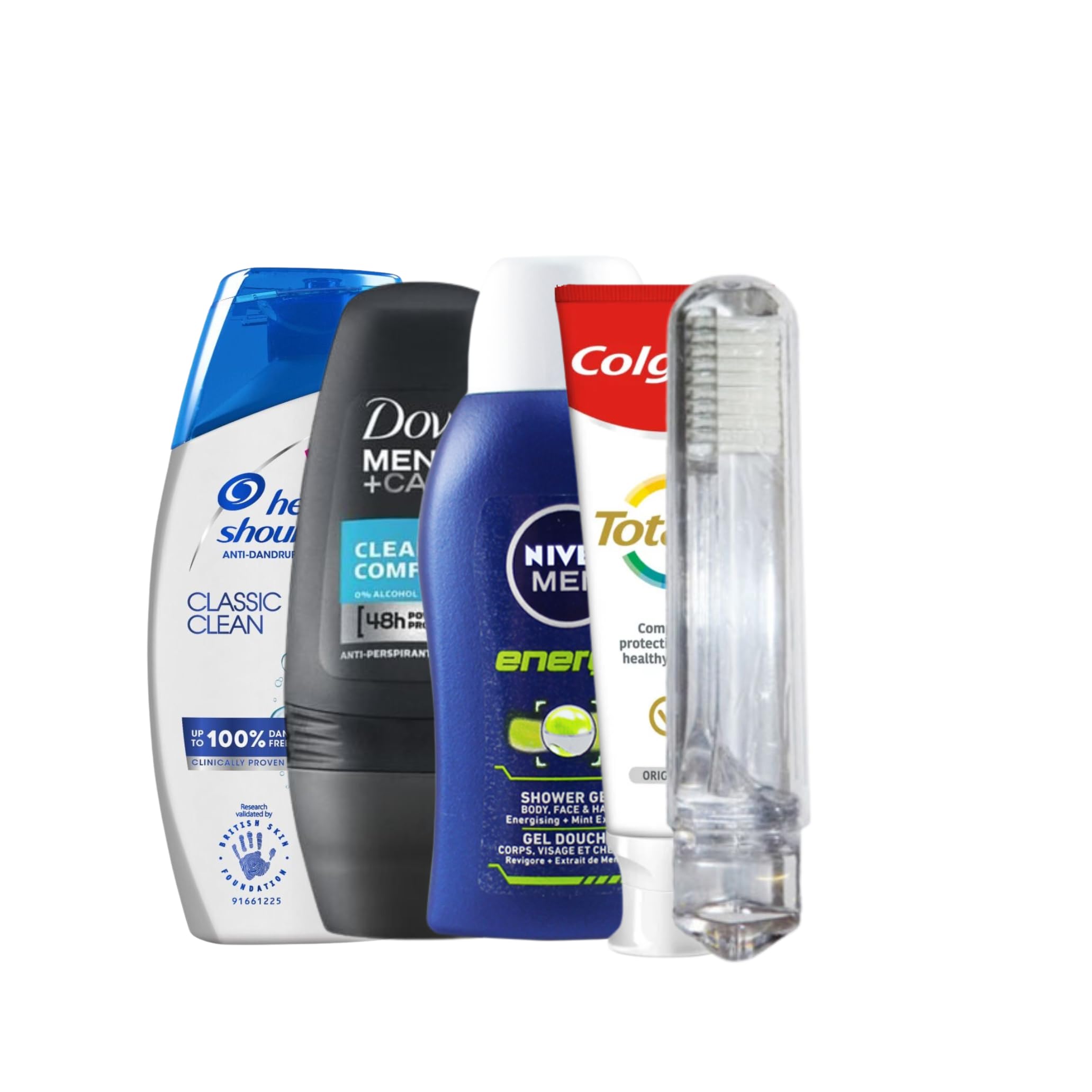 Ensemble de toilette de voyage pour homme – Mini kit de toilette de voyage avec liquides approuvés par la TSA – Accessoires de voyage pour homme adaptés aux aéroports pour les vacances, les affaires