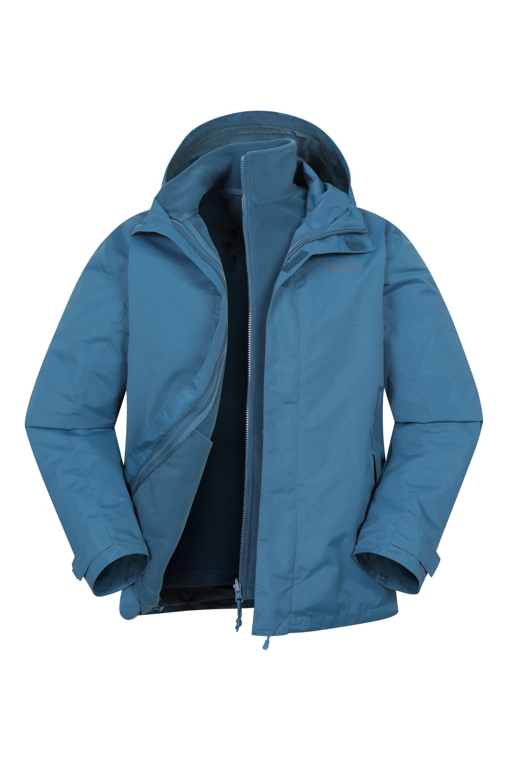 Mountain Warehouse Fell Veste 3 en 1 Hydrofuge pour Homme - Manteau à Capuche, Veste de Pluie, Doublure Polaire intérieure Amovible - Printemps été, Randonnée, Sport