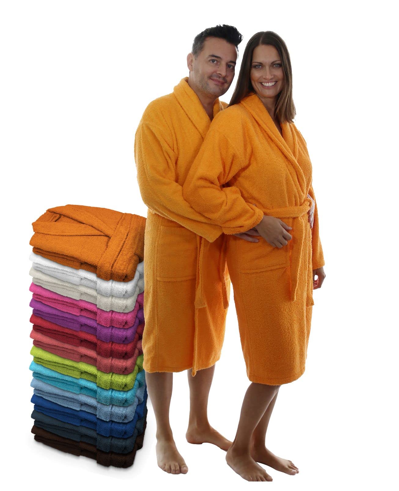 LEBENGOOD - Accappatoio unisex da donna e uomo, 100% cotone spugna americana 400 g, con cintura, tasche, perfetto per la doccia, come vestaglia morbida o come asciugamano