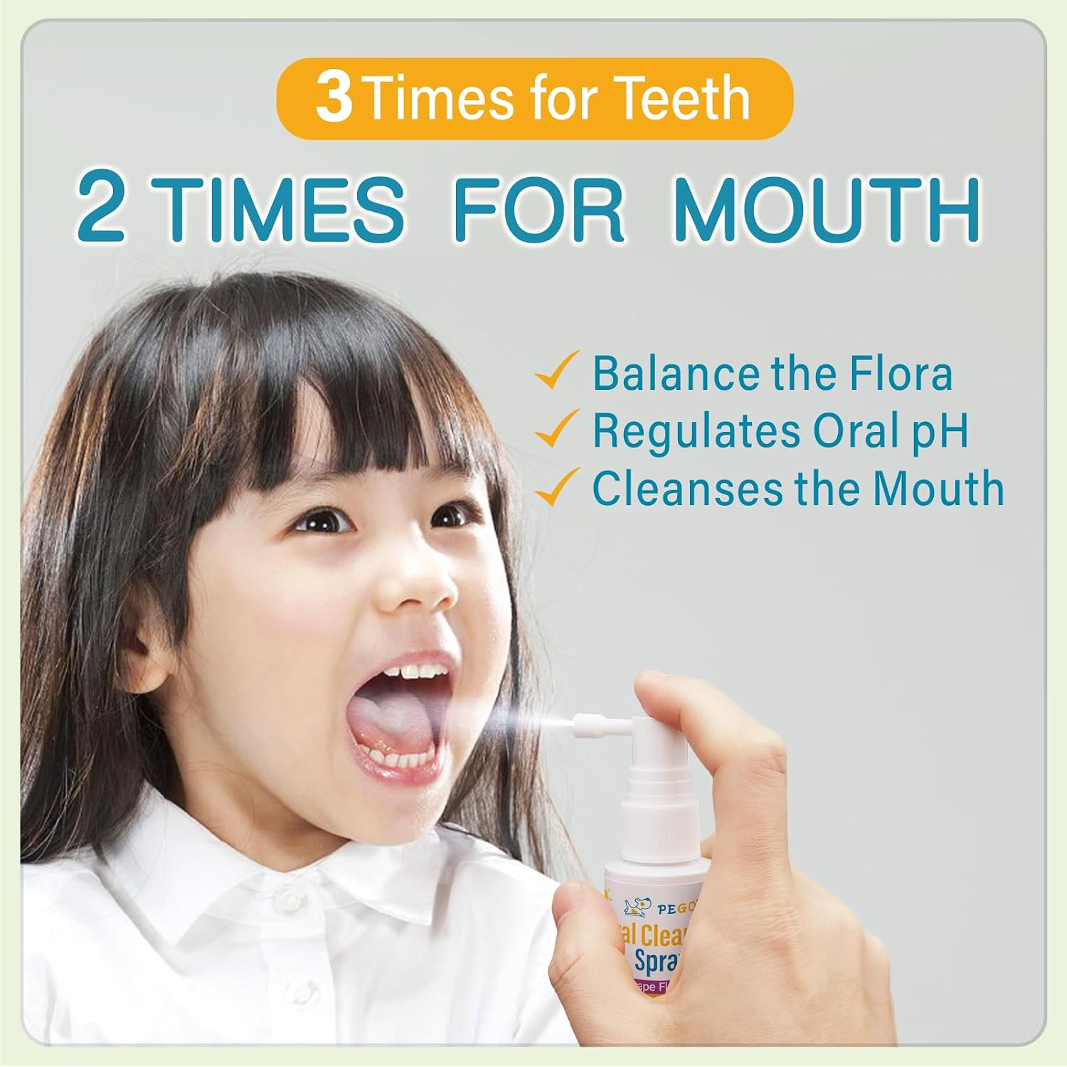 PEGO Kids Oral Spray, Toddler Toothpaste Helper (40ml*2, Grape) image 5