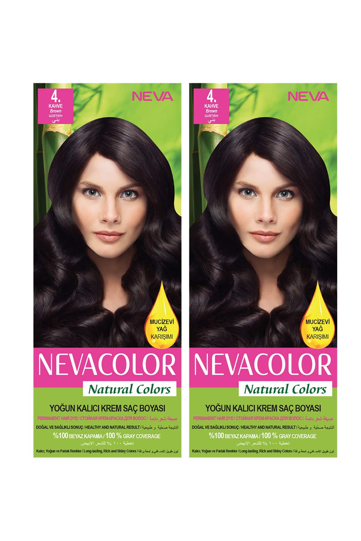 NATURAL COLOR SAÇ BOYASI 4 KAHVE 2'Lİ SET