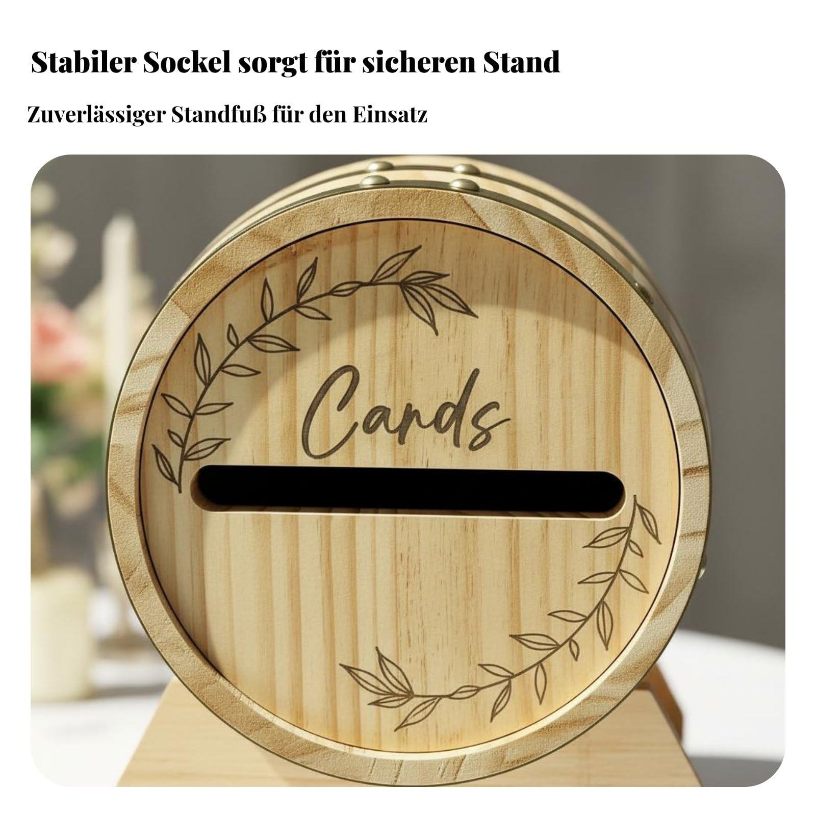 Porta Carte in Buste Cerimonia Forma Botte con Coperchio Estraibile E Semplice Accesso Adatta a Matrimoni Feste Private Eventi per Neonati