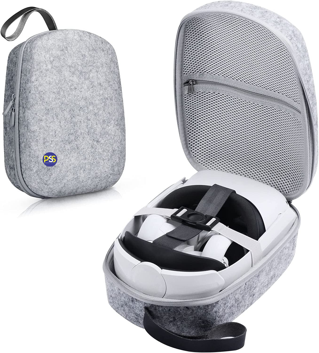 PSS Storage Bag Case for Meta Quest 2 Oculus Quest 2 Travel Bag,Hard Carrying Case Carrying Bag Compatible with Oculus Quest 2 Storing VR Gaming Headset and Touch Controllers Accessories (Gray)