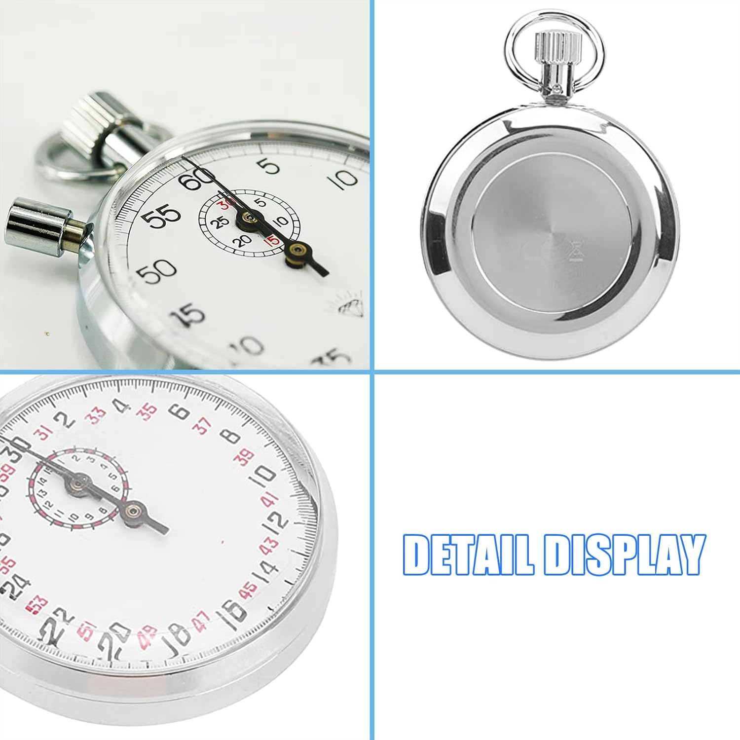 30/60 秒ダイヤルと一時停止機能を備えたトラックレース用ハンドヘルド機械式ストップウォッチ機械式ランニングタイマー国際標準クロノ