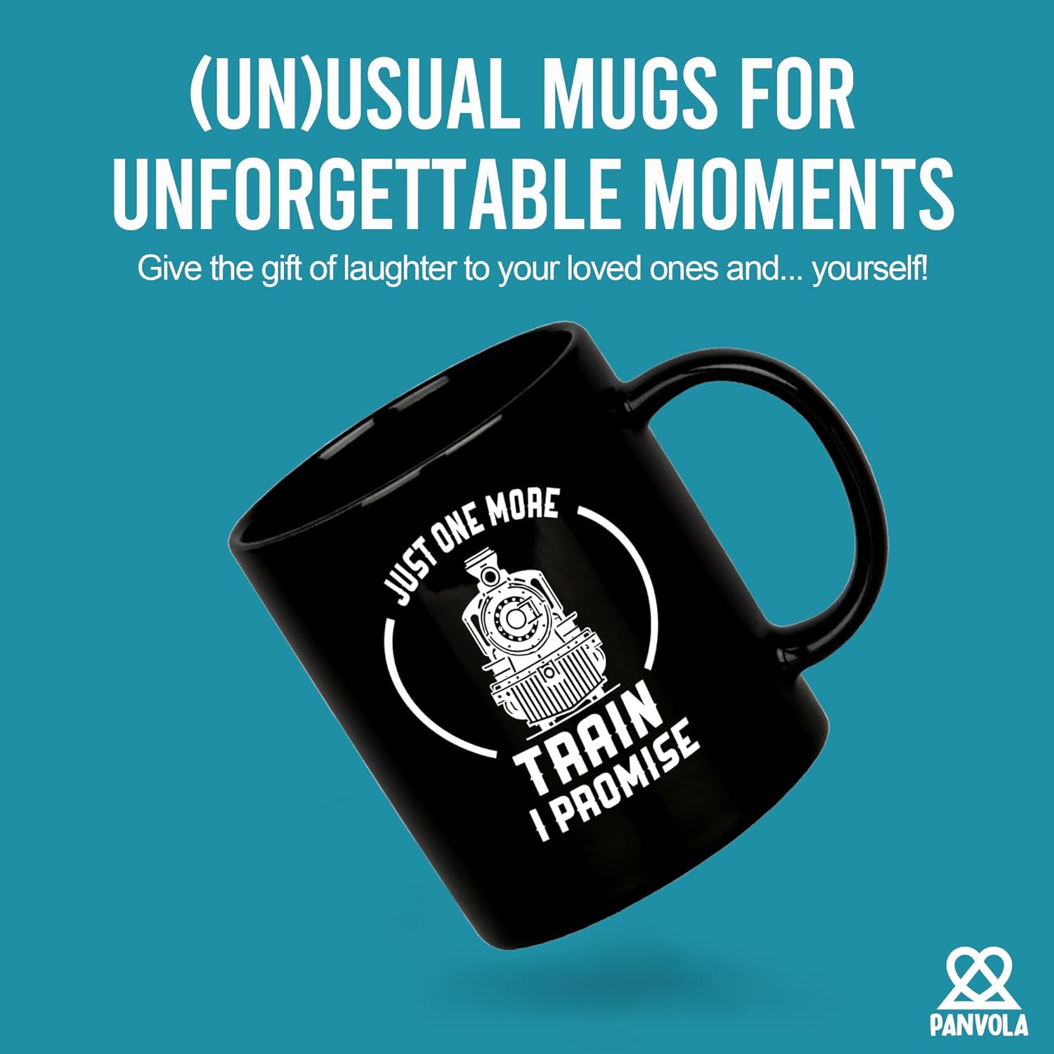 Panvola Just One More Train I Promise Train Lovers Gifts For Dad Mom Husband Brother Sister Wife Friend Coworker Ceramic Mug (Black, 11 oz) - Image 2