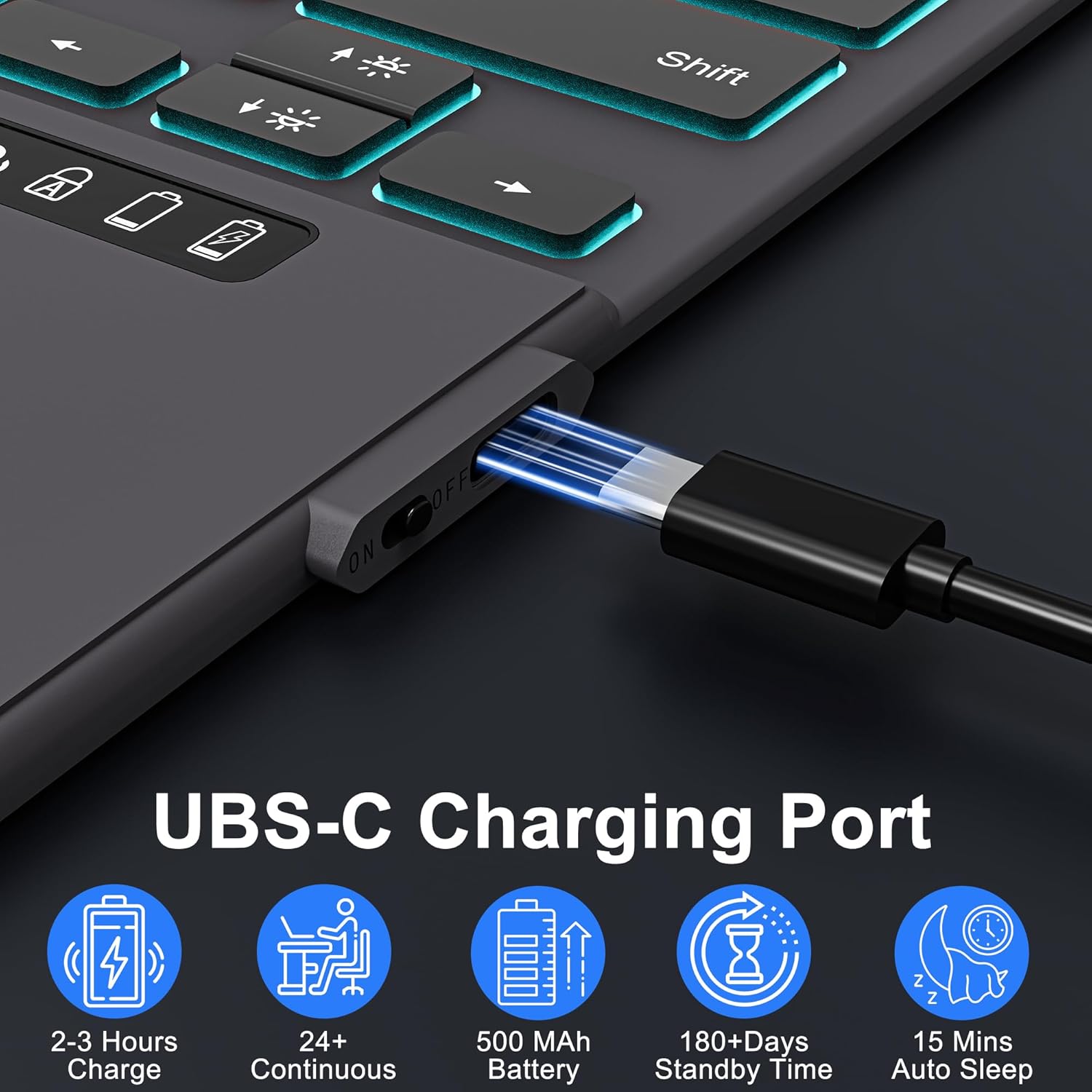 Surface Pro Keyboard for Surface Pro 11/10/9/8/X Keyboard, Ultra-Slim Bluetooth Type Cover for Surface with 7 Colors Backlit, Touchpad, Surface Pro 11 K-eyboard, Magnetic, Detachable, Rechargeable