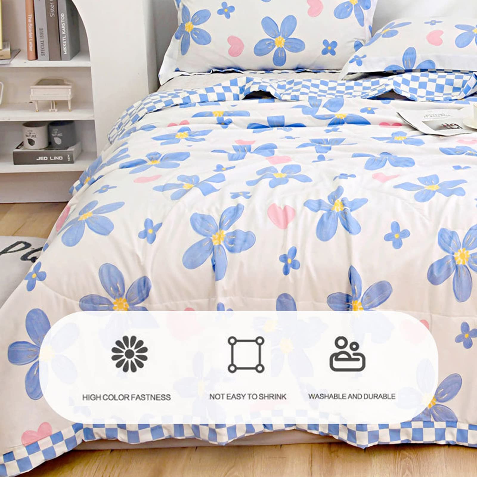 Copriletto Trapuntato Matrimoniale Con Balze - Microfibra Leggera | 260x270 Cm | Per Primavera/Estate - Foto 3