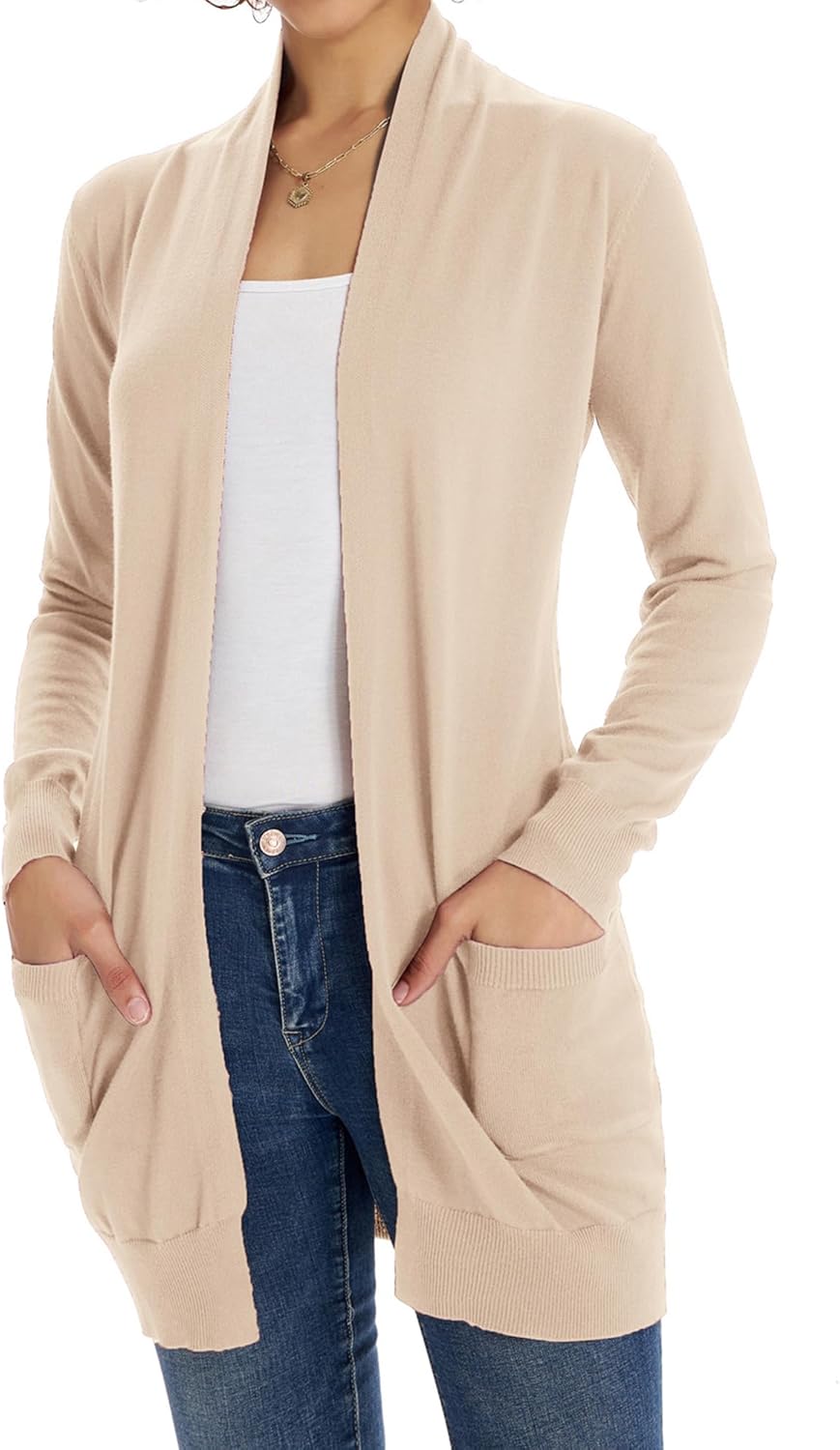 GRACE KARIN Women Lightweight Cardigan Sweaters with Pocket Long Sleeve Shrugs