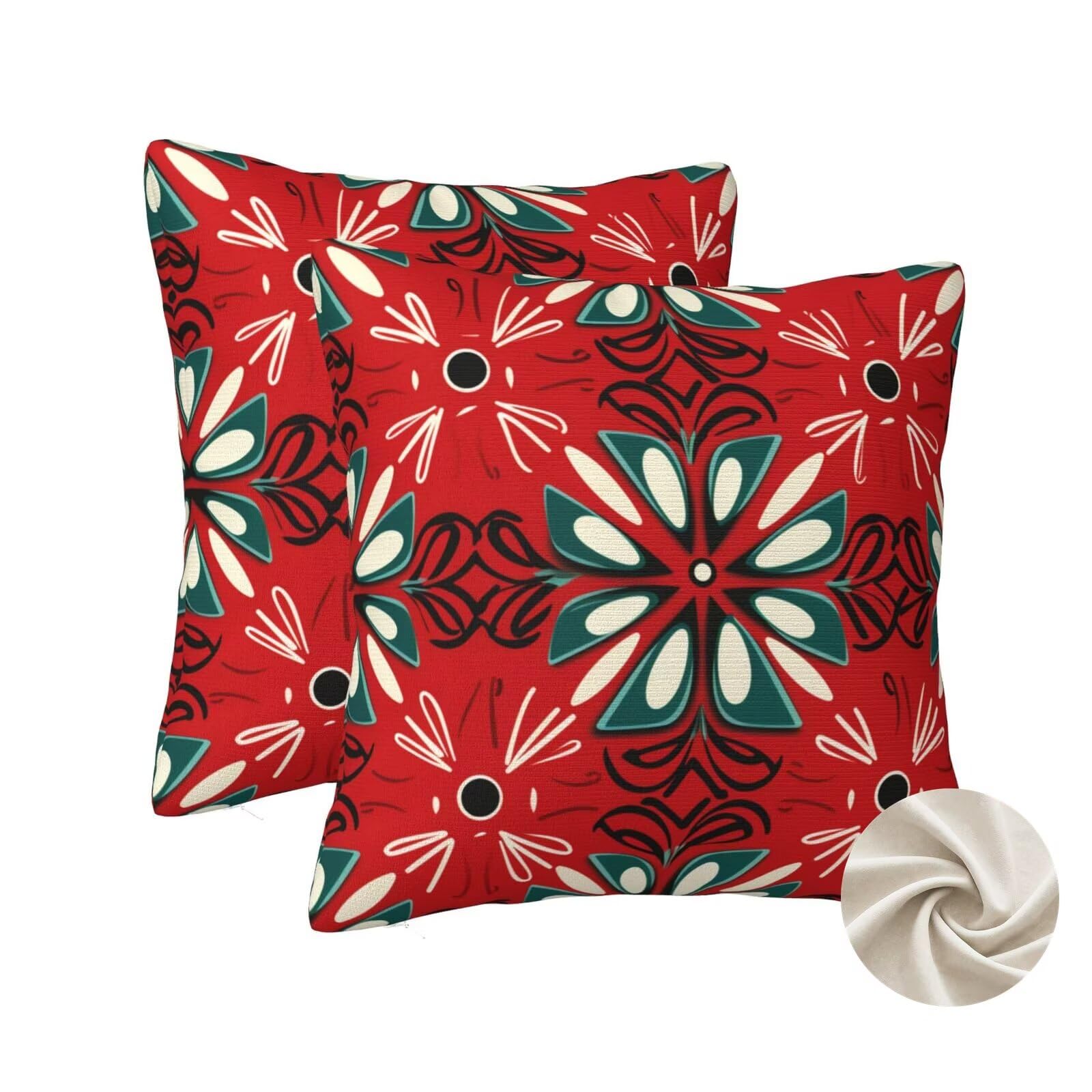 Douce housse de coussin 70x70 cm rouge velouté grand confort lot de 2