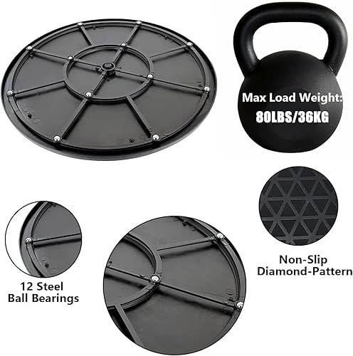 Miniatura 3 de Lazy Susan - Organizador de mesa giratoria de 10 pulgadas, rodamientos giratorios de bolas de acero giratorios de alta resistencia, soporta hasta 80