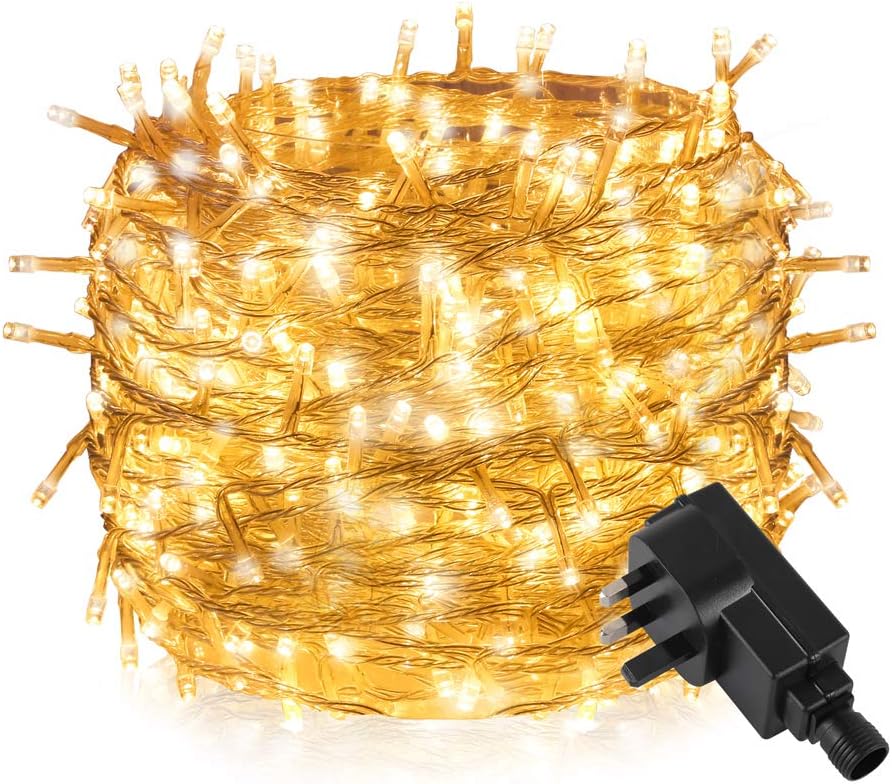 200 LED 20M String Fairy Lights Plug in,Tersely Low Voltage 31V Indoor Fairy Lights for Christmas Tree Party Wedding Events Garden (8 Lighting Modes, Memory Function)(Warm White)
