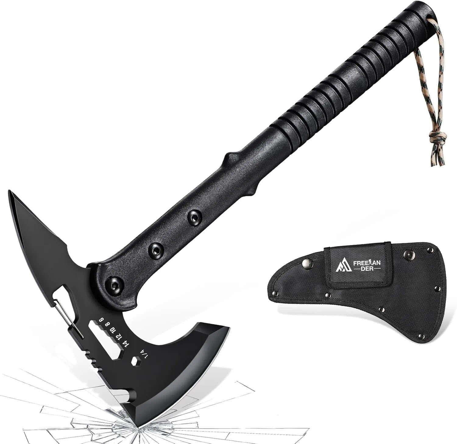 Freelander Hatchet, Sharp Outdoor Axe, Portable Camping Axe with Clip and Sheath, Durable Hatchet for Camping, Hiking, and Outdoor Use with Comfortable Handle, for Men Women