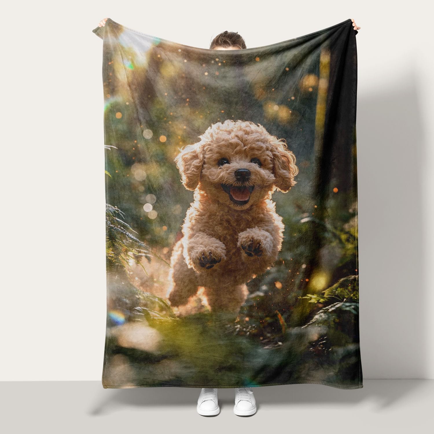 Couverture flanelle canapé plaid polaire velours imprimé caniche