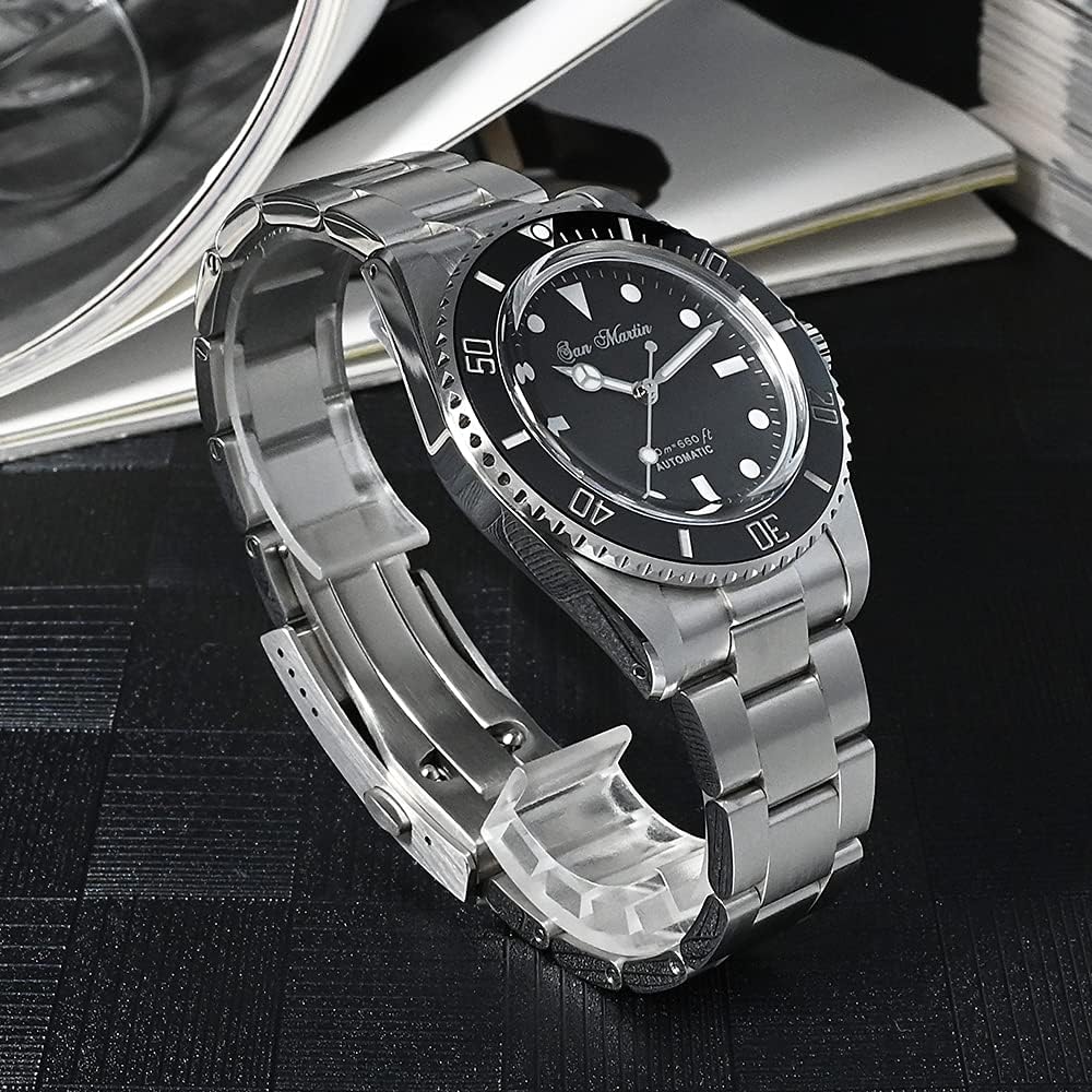 San Martin Vintage Diver Mens Watchs Sapphire Glass 20Bar Luminous PT5000 Classic Luxury Automatic Mechanical Wristwatches (with Logo)