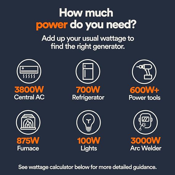 Generac 19,300 Starting Watt Portable Gas Generator, Electric Start