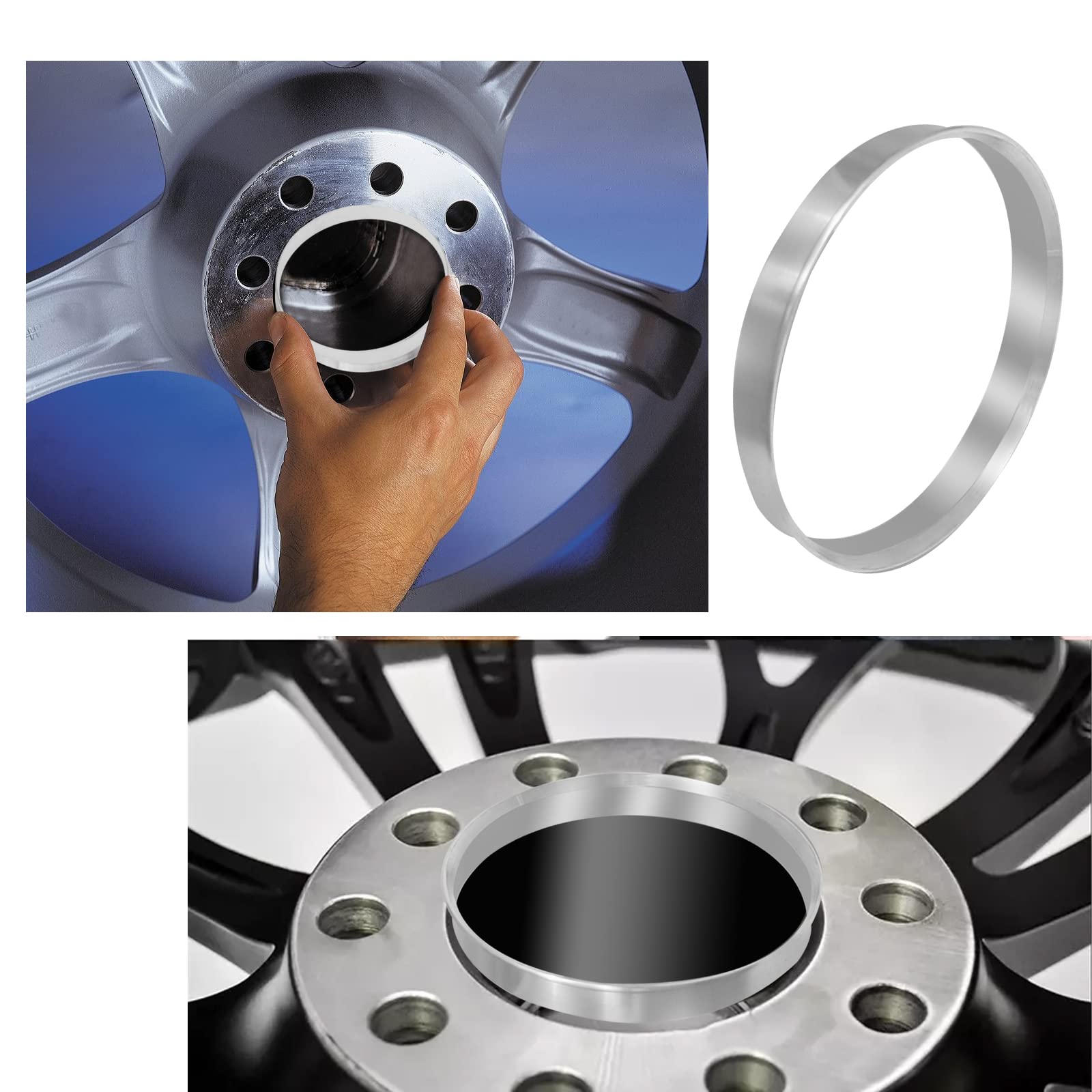Circuit Performance Silver Aluminum Hub Centric Rings – 67.1mm To 57.1mm – Stop Wheel Vibrations & Perfect Fit - View #6