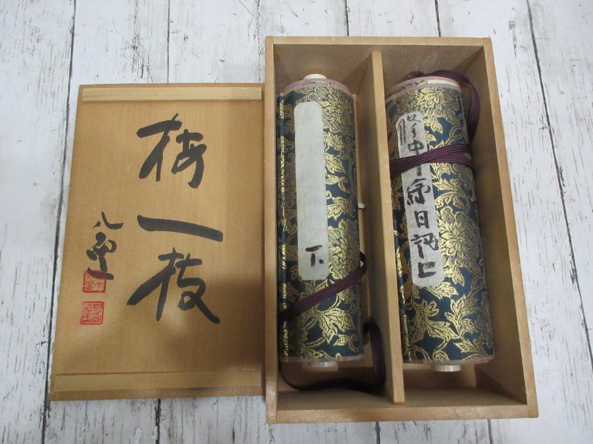 るるか清水公照作　修中絵日記　巻物　巻子　上下2巻　共箱　N　6079C るるか清水公照作 修中絵日記 巻物 巻子 上下2巻 共