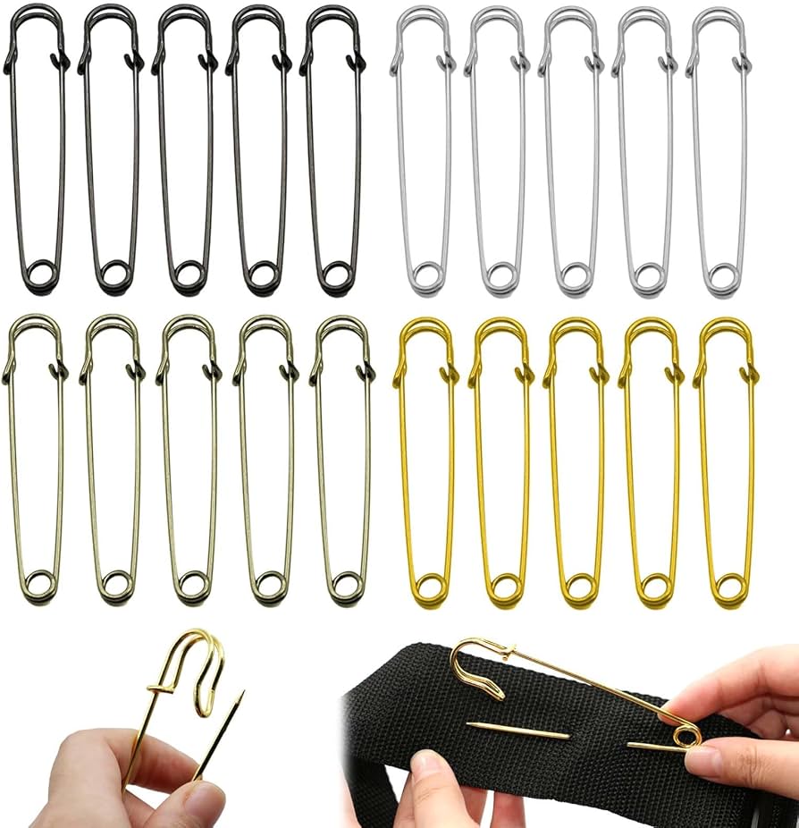 Amazon.co.jp: 安全ピン 【20枚入り】安全ピン 大 特大 ロック安全ピン