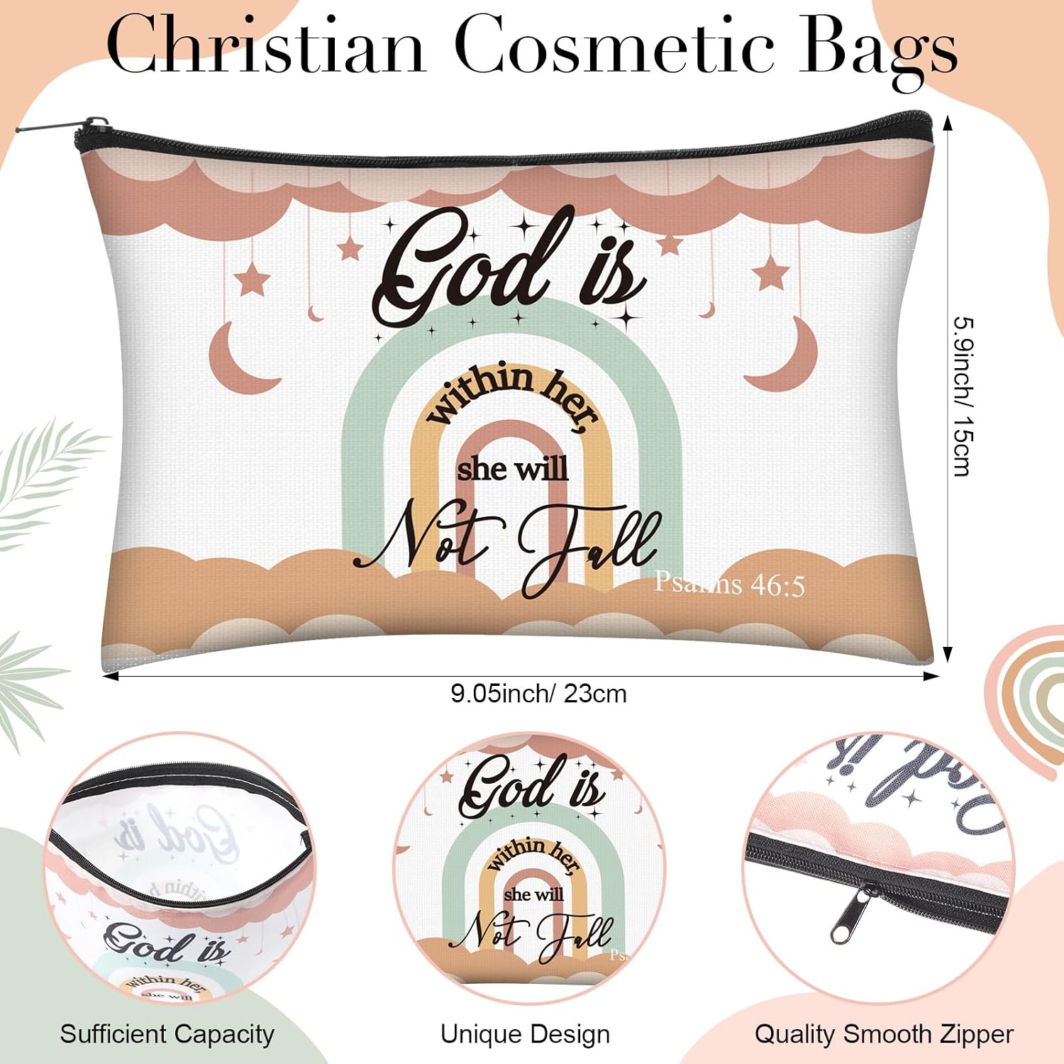Mimorou 8 Sets Christian Gifts Bulk Includes 16 oz Bible verse Glass Cups Tumbler with Lid and Straw Boho Religious Cosmetic Bag Ballpoint Pen Inspirational Religious Gift for Women Church Coworkers