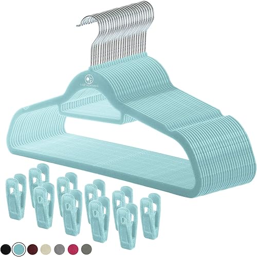 Perchas de terciopelo, percha antideslizante ultradelgada que ahorra espacio, con muescas, barra de amarre y ganchos giratorios, paquete de 30, con