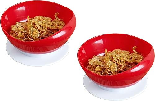 Miniatura 9 de pekokavo Plato a prueba de derrames de 9.2 pulgadas con base de succión antideslizante, vajilla de autoalimentación adaptable para personas mayores