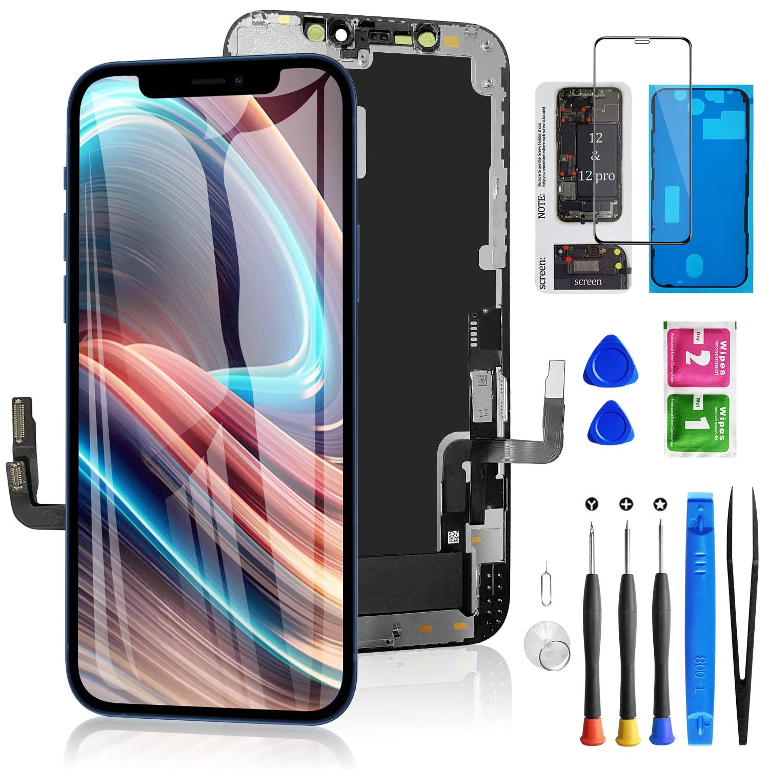 Amazon.com: Reemplazo de pantalla para iPhone 12/12 Pro de 6.1