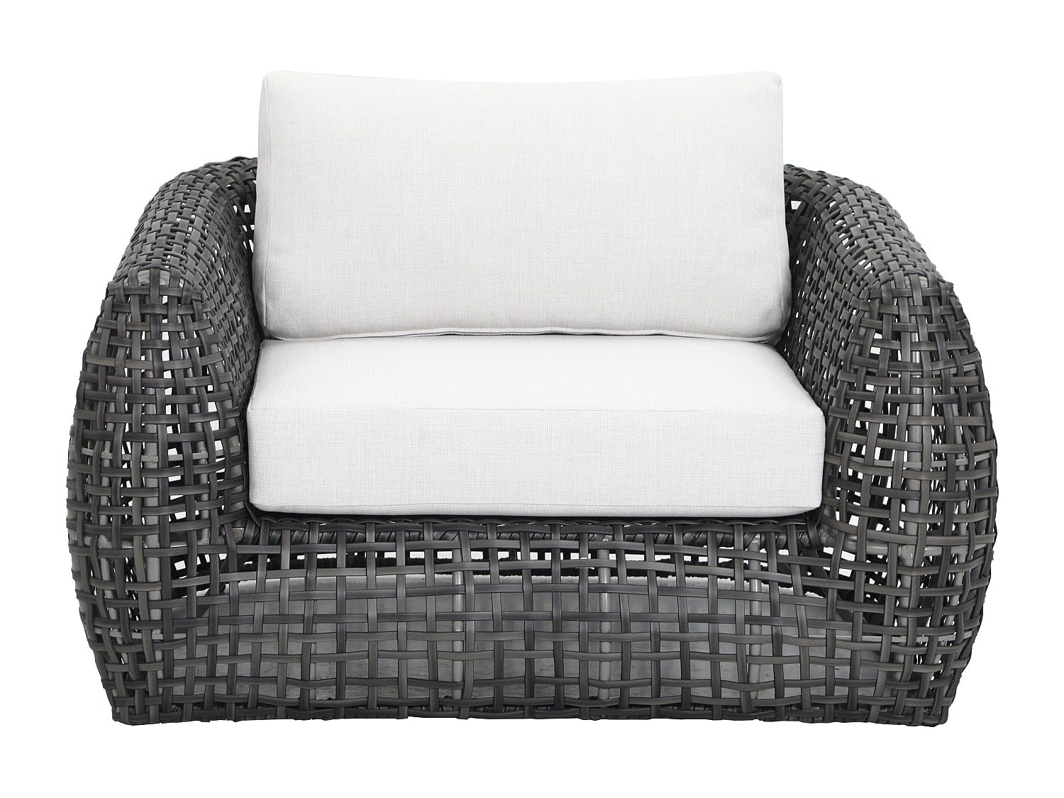 Vente-unique - Sillón de jardín 2 plazas Veyro - Resina - Gris Antracita