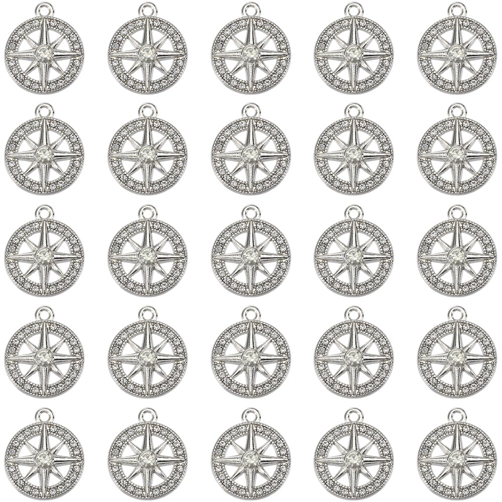 Breloques en alliage hexagramme argenté pour fabrication de bracelet