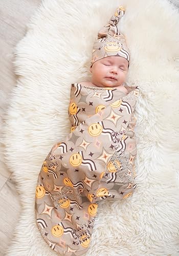 Miniatura 3 de Bata de algodón orgánico de punto premium para madres y bebé con gorro Bata de entrega a juego y envoltura de envoltura para mamá y bebé Manta