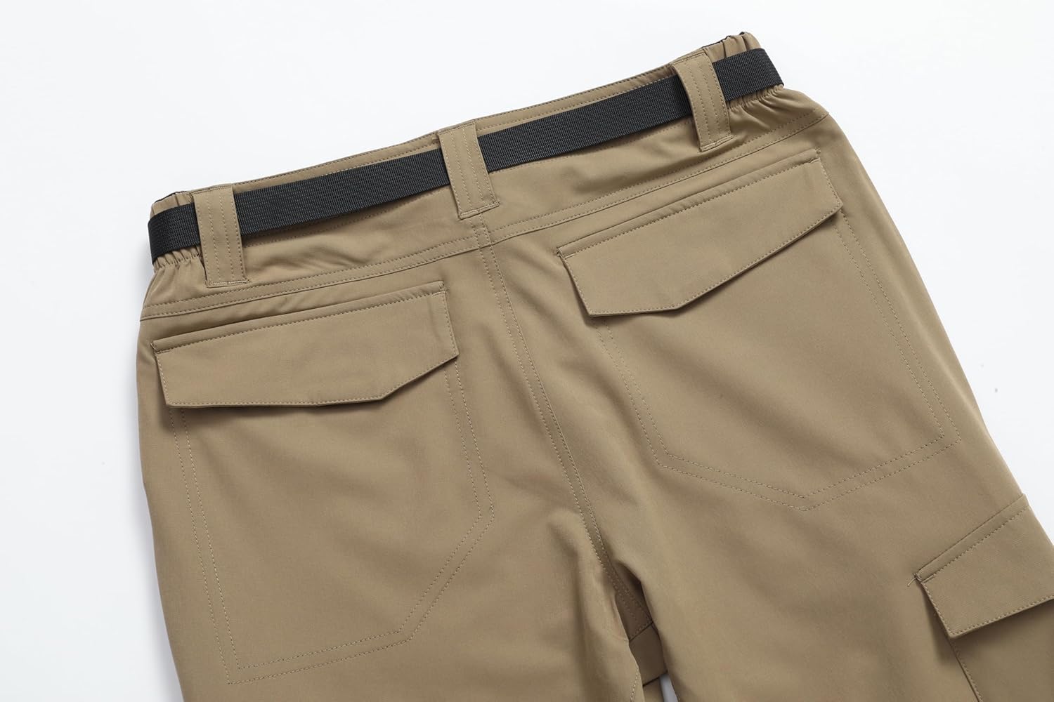 Men's Lightweight Cargo Pants Waterproof Quick Dry Tactical Pants Outdoor Hiking Pants with Belt - Image 4