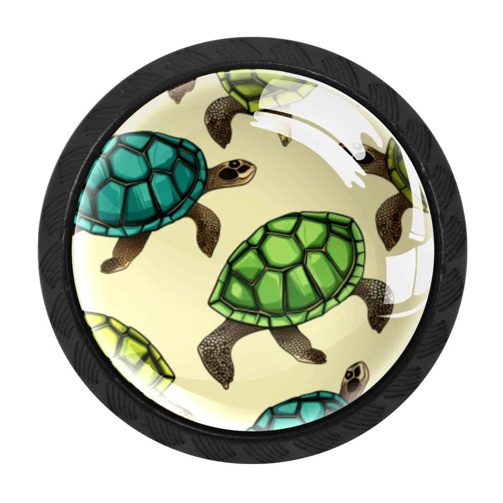 Chenzzzz Multicolored 01 Sea Turtle Cabinet Knobs 4 Pieces Drawer Kitchen Cabinets Dresser Cupboard Wardrobe Unique Pulls Handles