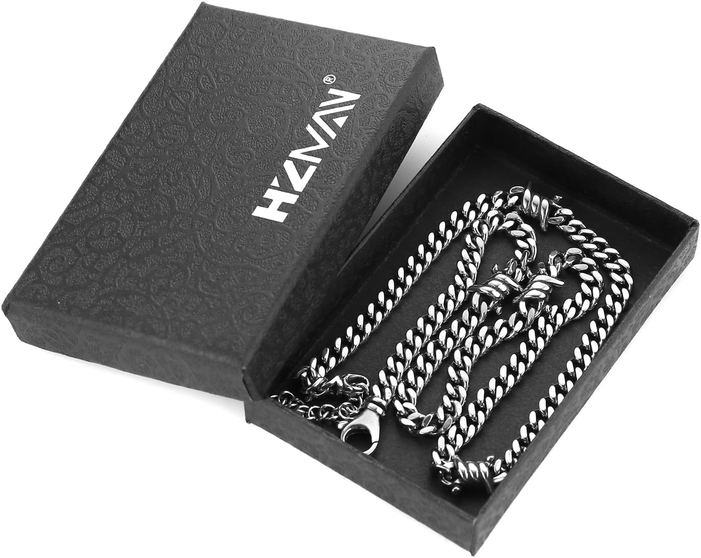 HZMAN 5mm Cuban Link Chain Thorns Choker Necklace Hip-hop Punk Gothic 18In Stainless Steel Chain Barbed Wire Necklace for Men Women - Image 6