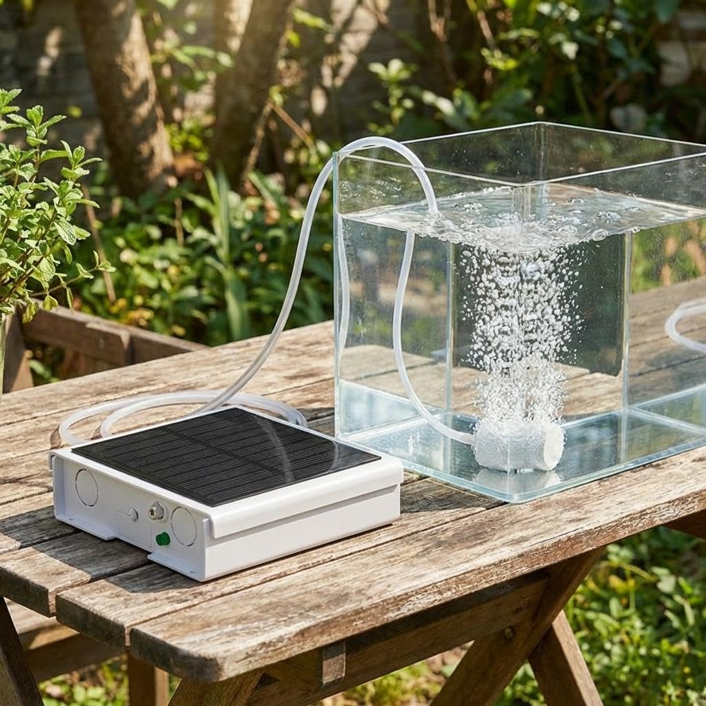 Generic Bomba Oxigenadora para Exteriores, Recargable, Compacta, Aireadora, Pulverizador para Acuario, Móvil, con Carga Solar, Portátil, Piedra Difusora, 4400 Mah