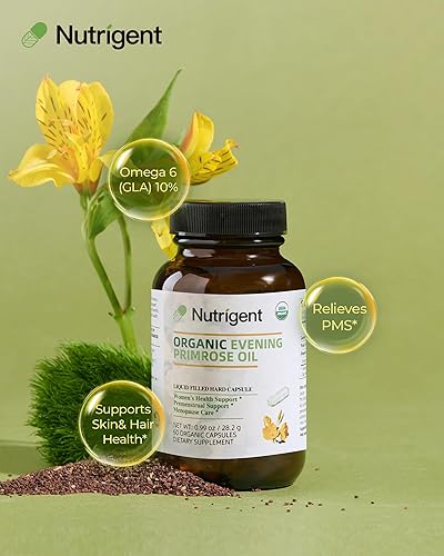 Miniatura 2 de Aceite orgánico de onagra + apoyo para la menopausia para mujeres, suplemento de hierbas orgánico USDA, suplemento de hierbas sin hormonas, alivio