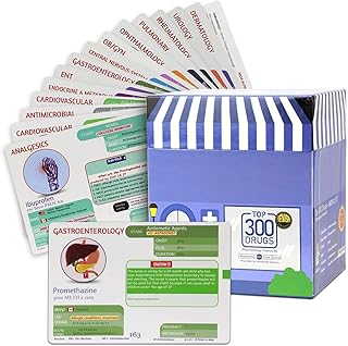 REVISA Top 300 Drugs Pharmacology Cards - Portable Flashcards with Box - Study & Review Notes for NCLEX, NAPLEX, Nursing, Pharmacy, Med School - Guide for Clinical Assessment, Lab, Dose, Drug Names 2