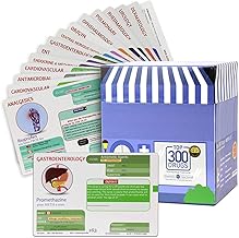 Top 300 Drugs Pharmacology Cards Portable Flashcards with Box Study & Review Notes for NCLEX, NAPLEX, Nursing, Pharmacy, Med School Guide for Clinical Assessment, Lab, Dose, Drug Names 2